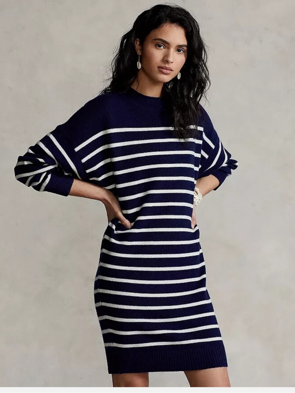 Ralph Lauren Striped Sweater Dress/Tunic 100% Cashmere Size Small